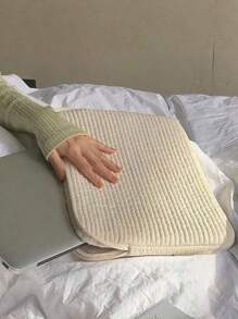 1 件简约柔软白色黑色笔记本电脑包、笔记本电脑保护套、Ins 风格、适用于笔记本电脑、平板电脑、Macbook、Ipad、Ipad Mini、多功能收纳包、iPad 平板电脑保护套、返校（黑白） - 彩色 - 查看 4