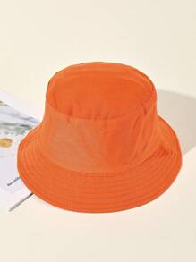 Reversible Solid Color Bucket Hat, Suitable For Daily Wear