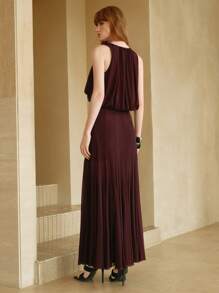 Arave 女士优雅纯色短款吊带背心和长裙套装，女士夏季服装，网眼上衣，女士两件套，女士度假服装