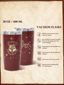 HARRY POTTER X SHEIN Gold Graphic Pattern 20 Oz Insulated Car Cup,Gifts,Gift Ideas,Back To School - Burgundy - View 4