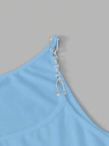 Manfinity Men's Fashion Chain Link Patchwork Casual Suspender Tank Top - Blue - View 7