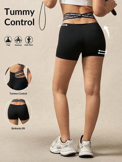 VARSIVA Quần short tập thể dục thể thao hàng ngày dệt chữ rỗng cho nữ