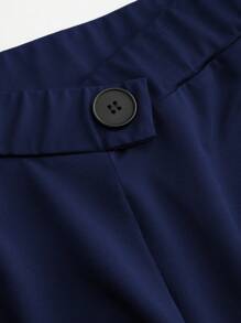 INAWLY Calça casual feminina com cós assimétrico e cor sólida, adequada para o verão