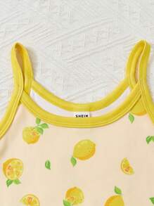 4pcs Young Girl Cute Floral, Heart, Star Print Camisole Underwear Set