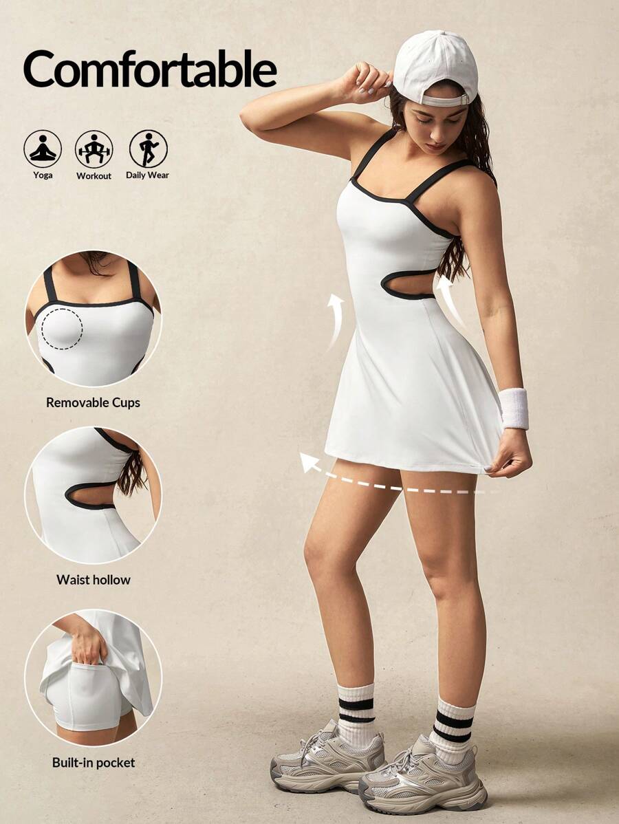 VARSIVA Women Sports Dress, Minimalist And Fashionable, Suitable For Summer - White - View 1