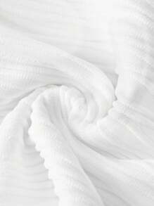 Tween Girl Casual Solid Knit Textured Jacquard Halter Crop Top Blouse With Bows