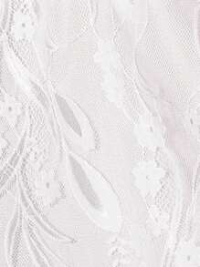 SilkySpell Women's Loose Lace Camisole Nightgown With Ruffle Trim - White - View 7