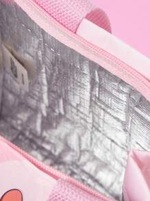 THE POWERPUFF GIRLS X SHEIN Pink Blossom, Bubbles, Buttercup Printed Fashionable Insulated Lunch Bag - Pink - View 5