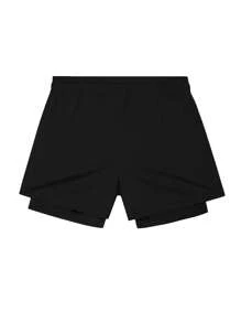 Manfinity Sport Corelite 1 pieza Pantalones cortos deportivos para hombre, pantalones cortos de fitness para hombre, pantalones cortos de entrenamiento para hombre, transpirables y cómodos, pantalones cortos de hombre, pantalones deportivos, pantalones - Negro - Ver 2