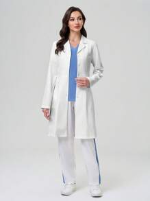 TaskEZ Laboratory Coat / Smock With Lapel Collar And Open Front