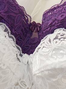 2pcs Lace Lingerie Bra And Wireless Lingerie Bra Set - Multicolor - View 4