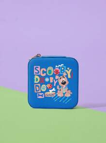 SCOOBY-DOO X SHEIN Blue Jewelry Box With Cheerful Cartoon Dog & Letter Print - Blue - View 2