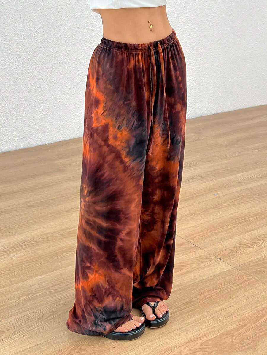 SHEIN EZwear 女款夏季牛仔印花节日裤