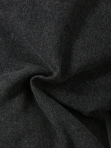 男童休闲百搭蓝色水洗牛仔短裤，1 件 - 黑色 - 查看 6