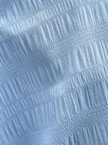 SHEIN Elastic Waist Wide-Leg Maternity Shorts, Solid Color, Fashionable For Summer - Baby Blue - View 5