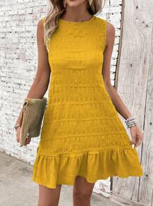 Breezaya Women Solid Color Sleeveless Dress, Fashion For Summer - Yellow - View 4