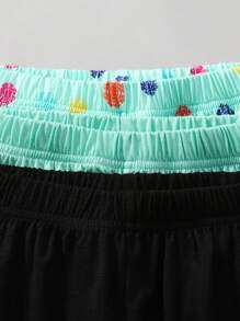 SHEIN 2 Stücke/Set Tween-Mädchen Lässig Rundhals Kurzarm T-Shirt und Shorts