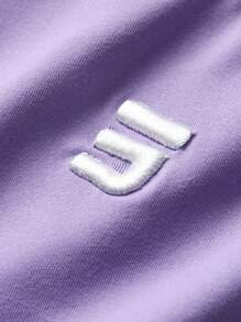 JNSQ Tween Girl Back To School Outdoor Sports Vest Set, Children's Round Neck Patchwork Ribbon Contrast Color 3D Embroidery Outdoor Sports Vest Set Top - Mauve Purple - View 10