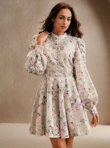 Anewsta Elegantes Blumenspitzen-Minikleid für Frauen, inspiriert von Festivals/Feiertagen/Ostern, geeignet für Frühling/Sommer