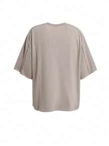 DAZY Fashionable Round Neck Casual Drop-Shoulder T-Shirt Summer - Khaki - View 5