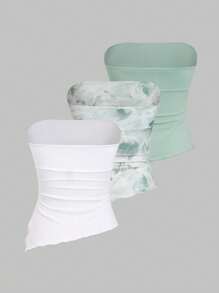 Sweetra Y2K Summer Casual Asymmetrical Hem Crop Top - Multicolor - View 2