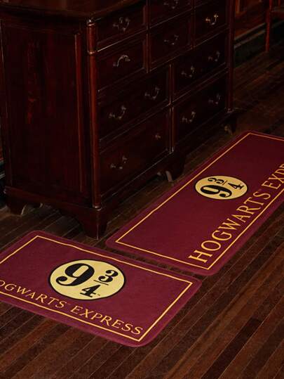 HARRY POTTER X SHEIN Hogwarts Station Pattern Kitchen Mat, Waterproof Anti-Slip, Easy To Clean, 2 Size Options