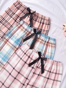 SHEIN 3pcs/Set Colorful Plaid Print Pajama Pants Set - Multicolor - View 5