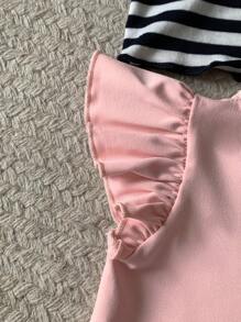 Blossori 3 Pieces Set Baby Girls Ruffle Sleeve T-Shirts, Spring/Summer - Multicolor - View 4