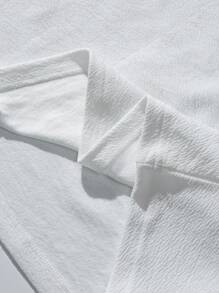 Manfinity Homme Áo thun vải Ant cổ tròn tay ngắn màu trơn cho nam - trắng - Xem 8