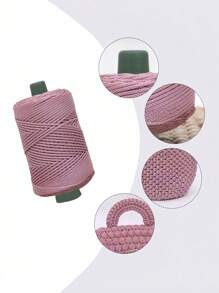 Crochet Thread For Handmade Bags, Hollow Braided Cord. Colorful DIY Yarn For Drawstring Belt, Hat, Cushion. Decorative Polyamide Fiber Rope. - Red Violet - View 2