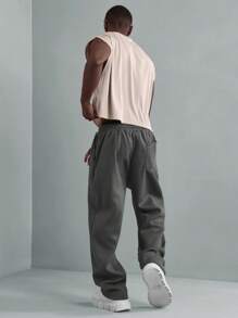 SUMWON Athletic Jogger Sweatpants Elastic Cuff Drawstring Waist Comfort Fit Casual Sport Training Loungewear Fleece Winter Fall Workout Pants - Dark Grey - View 5