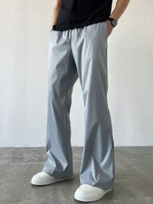 Claim Dot Men's Reflective Bell Bottom Pants, Glow In The Dark, Fashionable For Summer - Grey - View 7