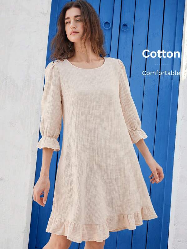 EMERY ROSE Damen kurzes Lässig-Kleid, einfarbig minimalistischer Modestil, für den täglichen Gebrauch