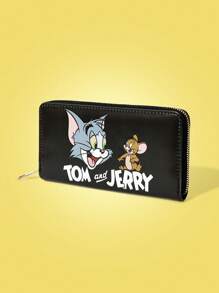 TOM & JERRY X SHEIN Cartoon & Letter Pattern Cute Portable Long Wallet - Multicolor - View 3