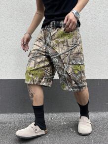 Manfinity EMRG 男士牛仔短裤，适合夏季的时尚 - 彩色 - 查看 3