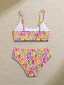 SHEIN Floral Print Bikini Set, Holiday Style - Random Print - Multicolor - View 2