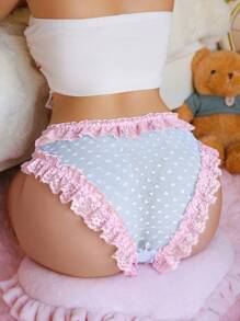 PetitDoll 1pc Women Lace Bow Decor Briefs Single Pack - Baby Blue - View 2