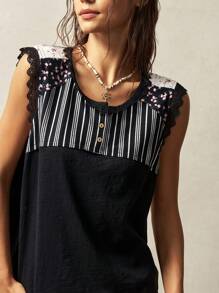Bohemela Top gráfica tipo tanque de estilo vintage estadounidense casual de verano para mujer, con estampado numérico de punto