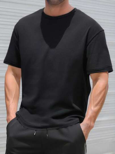 SHEIN Teen Boys Casual Short Sleeve T-Shirt, Sports Street Punk Rock School Graphic Tee For Everyday Wear, Party, Music Festival, Suitable For Spring And Summer