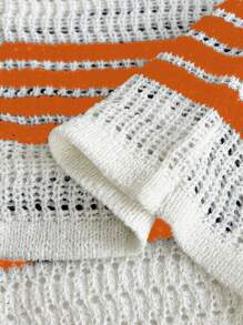 Maweii 2件套大码女式拼色条纹 Polo 领珍珠纽扣衬衫和短裤套装