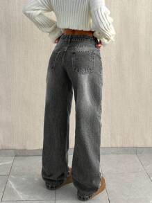 CasuGlow LOW WAIST BAGGY LOOSE STRAIGHT LEG JEAN Fall - Light Grey - View 2