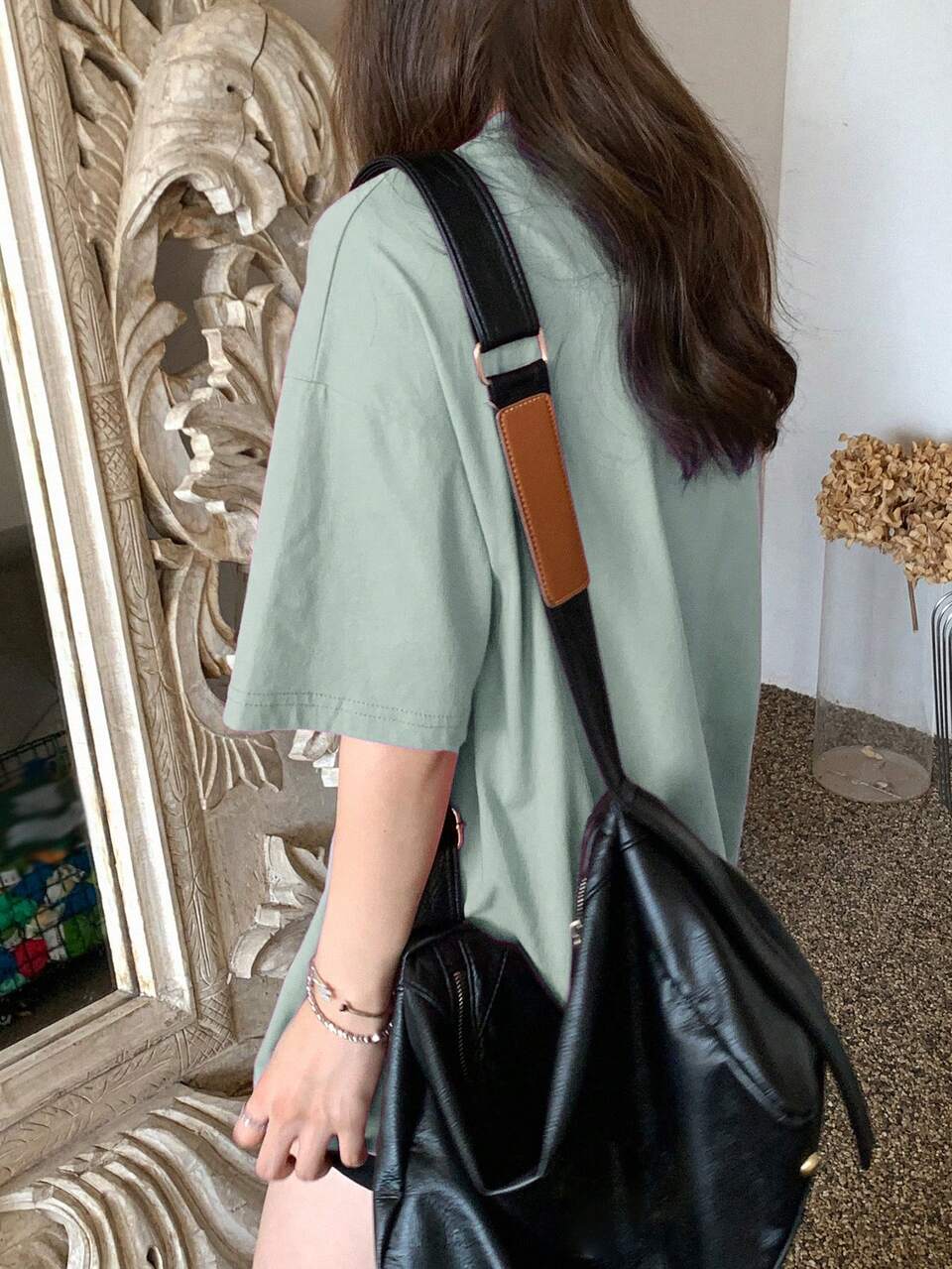 Women's Slogan Print Oversized Short Sleeve T-Shirt With Round Neckline, Thousand MASTERPIECES OF LABORER Summer Easter