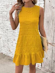 Breezaya Women Solid Color Sleeveless Dress, Fashion For Summer - Yellow - View 3