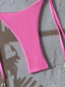 Swim Mod Bộ đồ bơi bikini màu trơn cho kỳ nghỉ xuân - Hồng - Xem 7