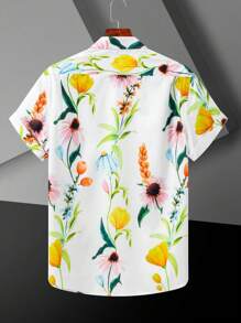 Manfinity RSRT Men's Multicolor Polyester Floral Print Short Sleeve Shirt With Collar And Button Details - Multicolor - View 2