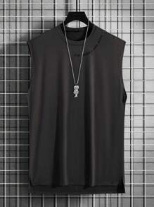 Manfinity Homme 男士字母印花圆领休闲时尚背心，夏季