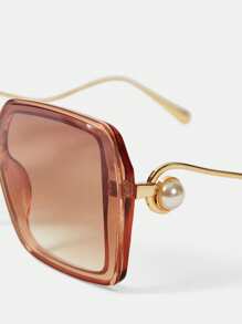 SHEIN SXY Women's Vacation Casual Retro Fashion Fashion Glasses - Brown - View 4