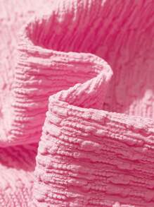 Cozy Pixies 2 pezzi Set top girocollo a maniche corte con motivo jacquard lavorato a maglia e pantaloni con vita elastica e gamba a zampa per ragazze giovani