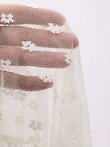 DAZY 夏季新款宽松休闲毕业蕾丝透视中长连衣裙 - 白色 - 查看 5