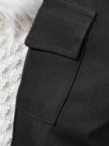 SHEIN Playful Pals Baby Boys' Sporty & Casual Simple Cargo Style Pants With Pockets